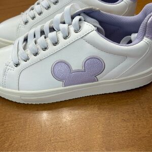 White and Purple women Mickey Mouse sneakers